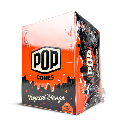 POP King Size Unbleached Pre Rolled Cones - Tropical Mango (Full Box)