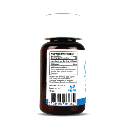 Hempthy CBD Tablets: 1500mg (30 Pack)