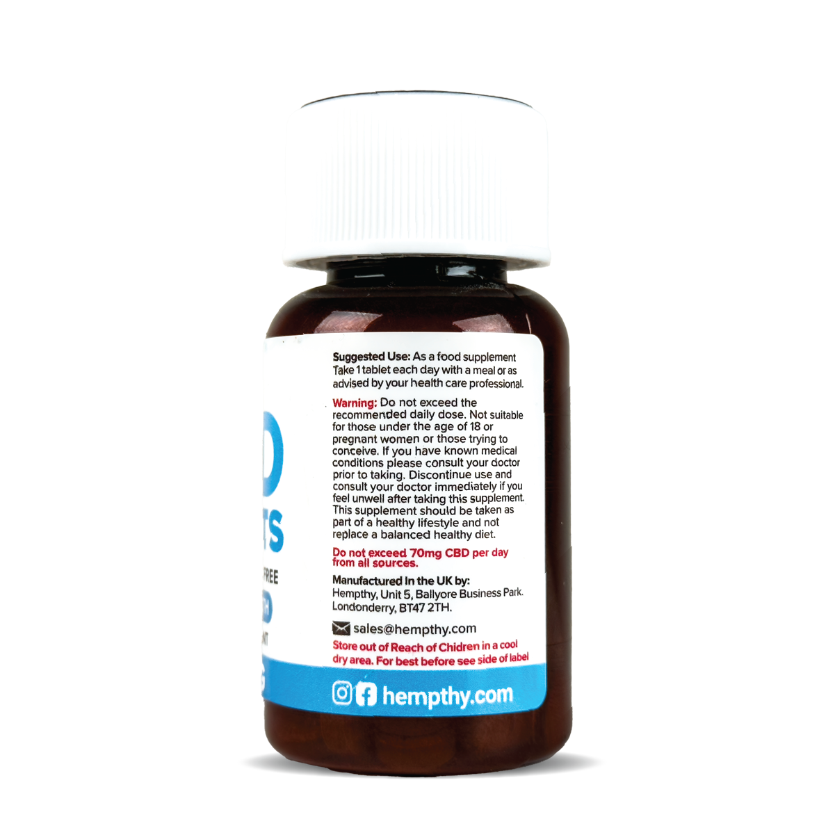 Hempthy CBD Tablets: 1500mg (30 Pack)