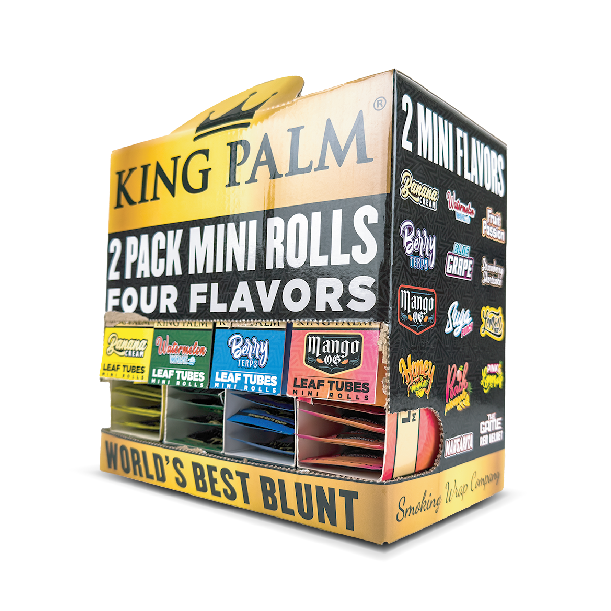 King Palm Mini Rolls: 4 Flavour Refillable Dispenser - 2x Rolls