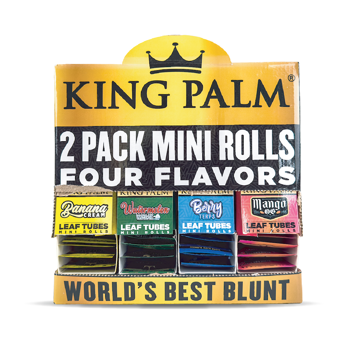 King Palm Mini Rolls: 4 Flavour Refillable Dispenser - 2x Rolls