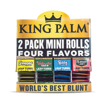 King Palm Mini Rolls: 4 Flavour Refillable Dispenser - 2x Rolls
