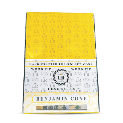 Luxe Rolls Cones + Wooden Tips: Benjamin Cones (50 Pack)
