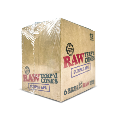 RAW Terpene Enhanced Cones: Purple Ape - 6x Cones Medium 1 1/4 (12 Pack)