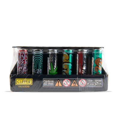 Clipper Metal Lighters - Graffiti Leaves 1 (30 pcs)