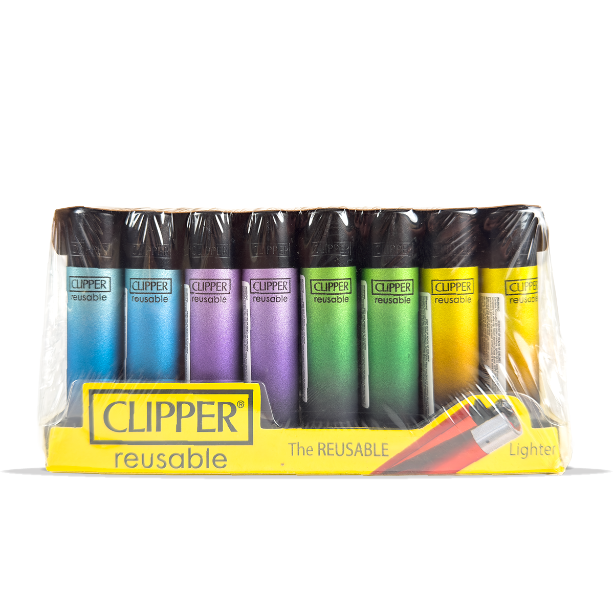 Clipper Lighters: Black Triple Grad (40 Pack)