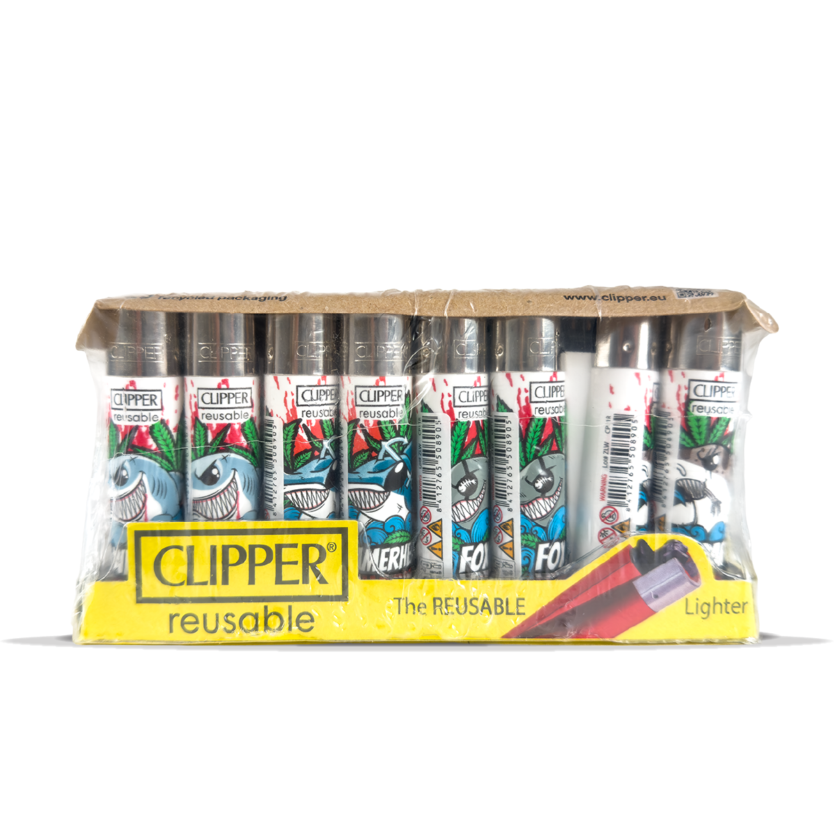 Clipper Lighters: Shark Weed (40 Pack)