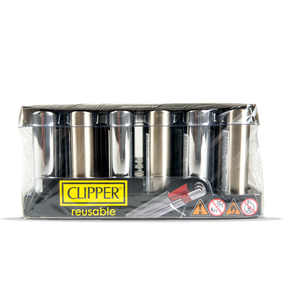 Clipper Lighters - Metal Silver (30pcs)