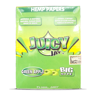 Juicy Jay's Hemp Paper Rolls: Green Apple - 5m (24 Pack)