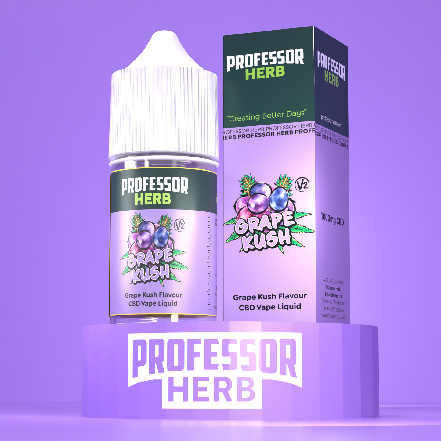 Professor Herb CBD Vape Liquid 1000mg/30ml V2 - Grape Kush
