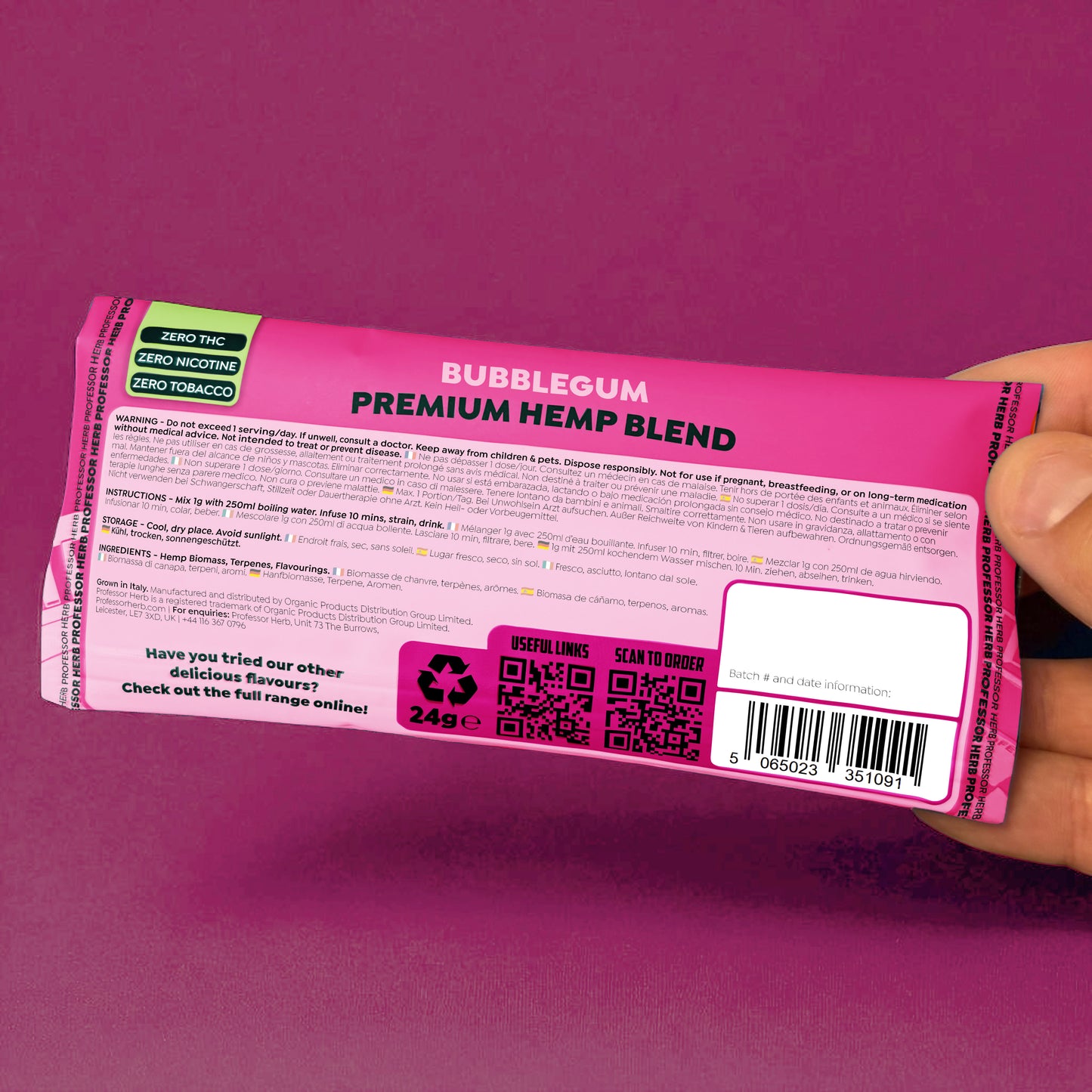 Professor Herb Premium Hemp Blend (24g) - Bubblegum