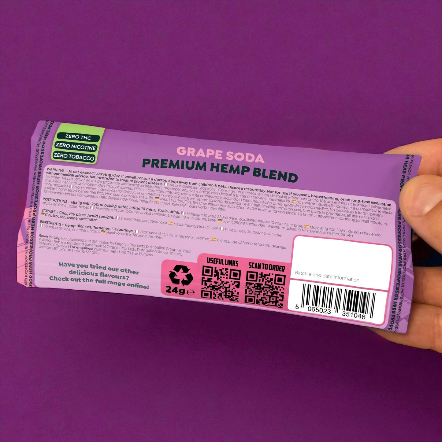 Professor Herb Premium Hemp Blend (24g) - Grape Soda