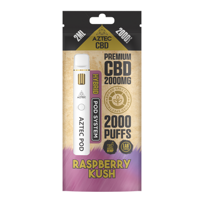 Aztec CBD Premium CBD Pod System 2000mg 2ml - Raspberry Kush