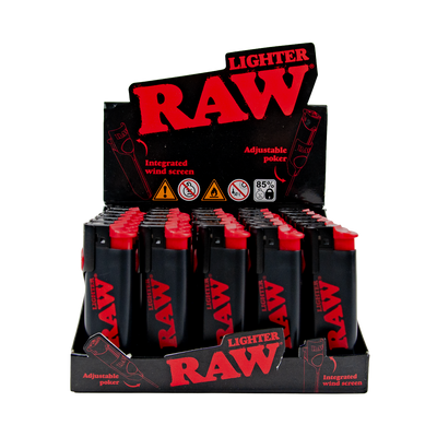 Raw: Black Adjustable Poker Lighters (30 Pack)
