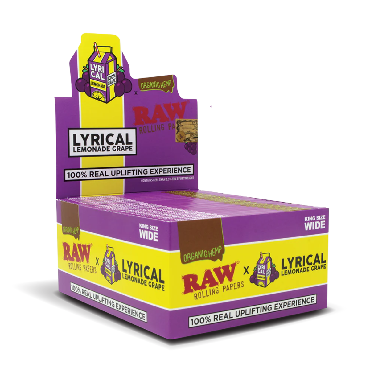 RAW x Lyrical Terpene Enhanced Organic Hemp Rolling Papers - Lemonade Grape