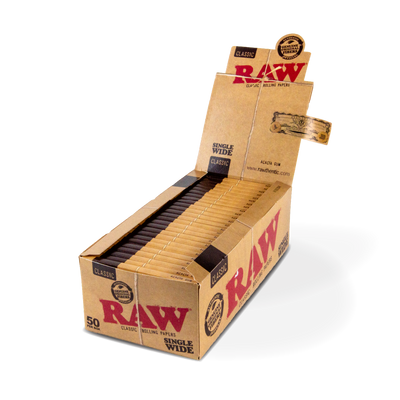 RAW Rolling Papers: Standard Single Wide (50 Pack)
