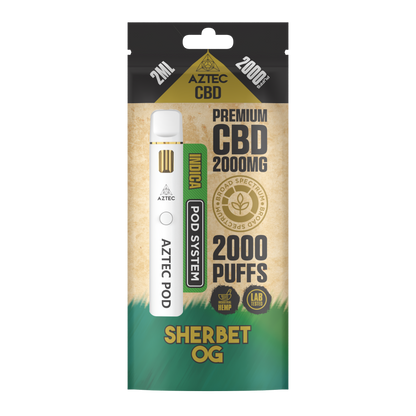 Aztec CBD Premium CBD Pod System 2000mg 2ml - Sherbet OG