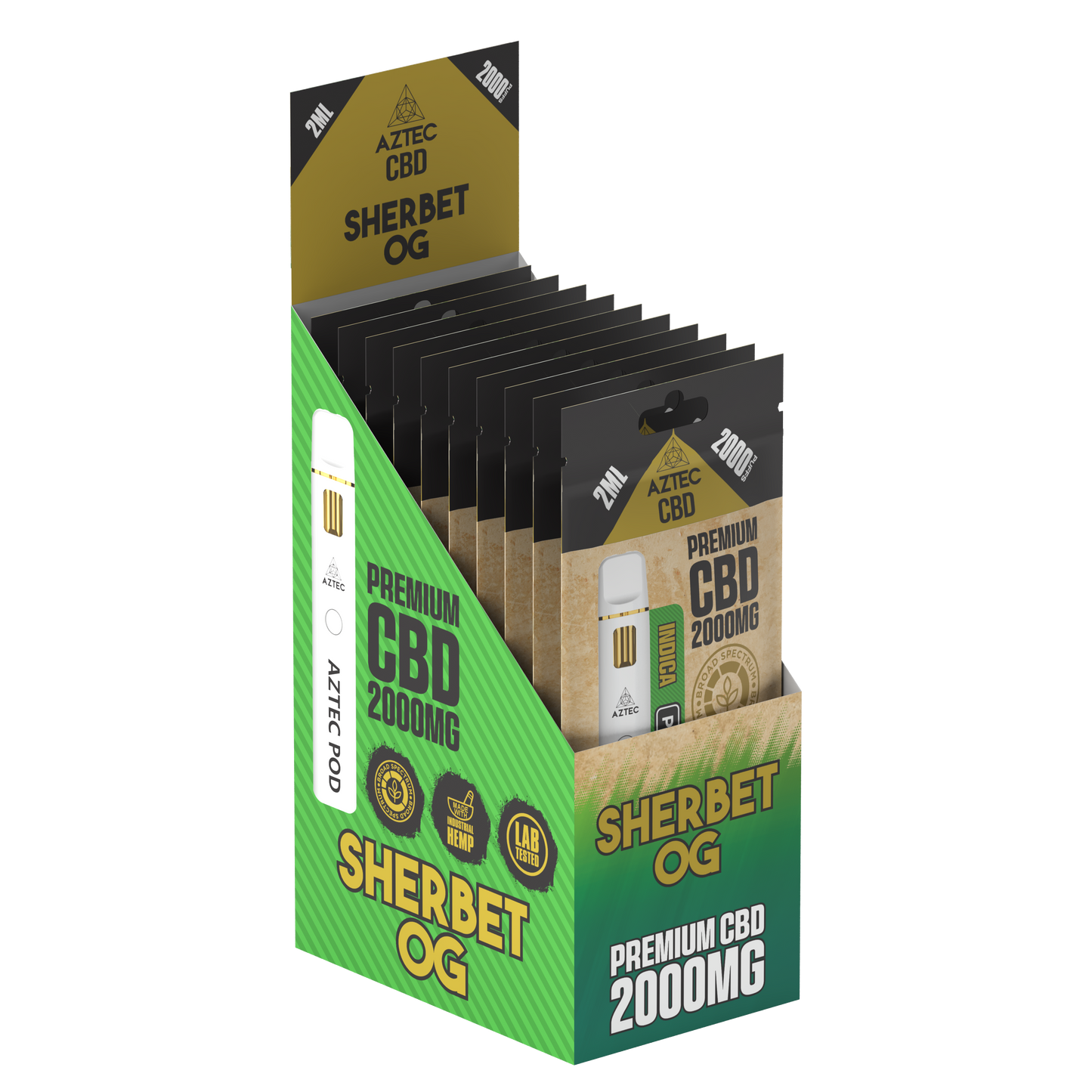 Aztec CBD Premium CBD Pod System 2000mg 2ml - Sherbet OG