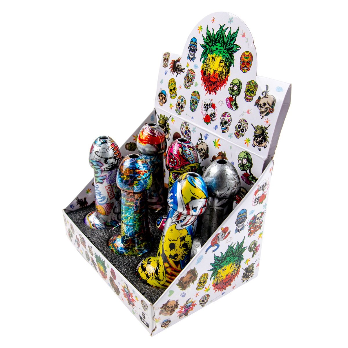 Sparkys Phallic Design Bongs - Mixed Design (6 Pack)