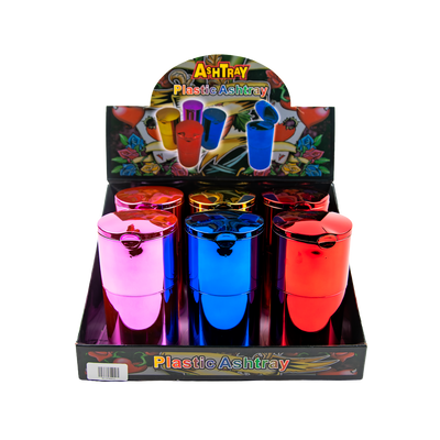 Sparkys Plastic Ashtray Metallic Mixed Colours (6 Pack)