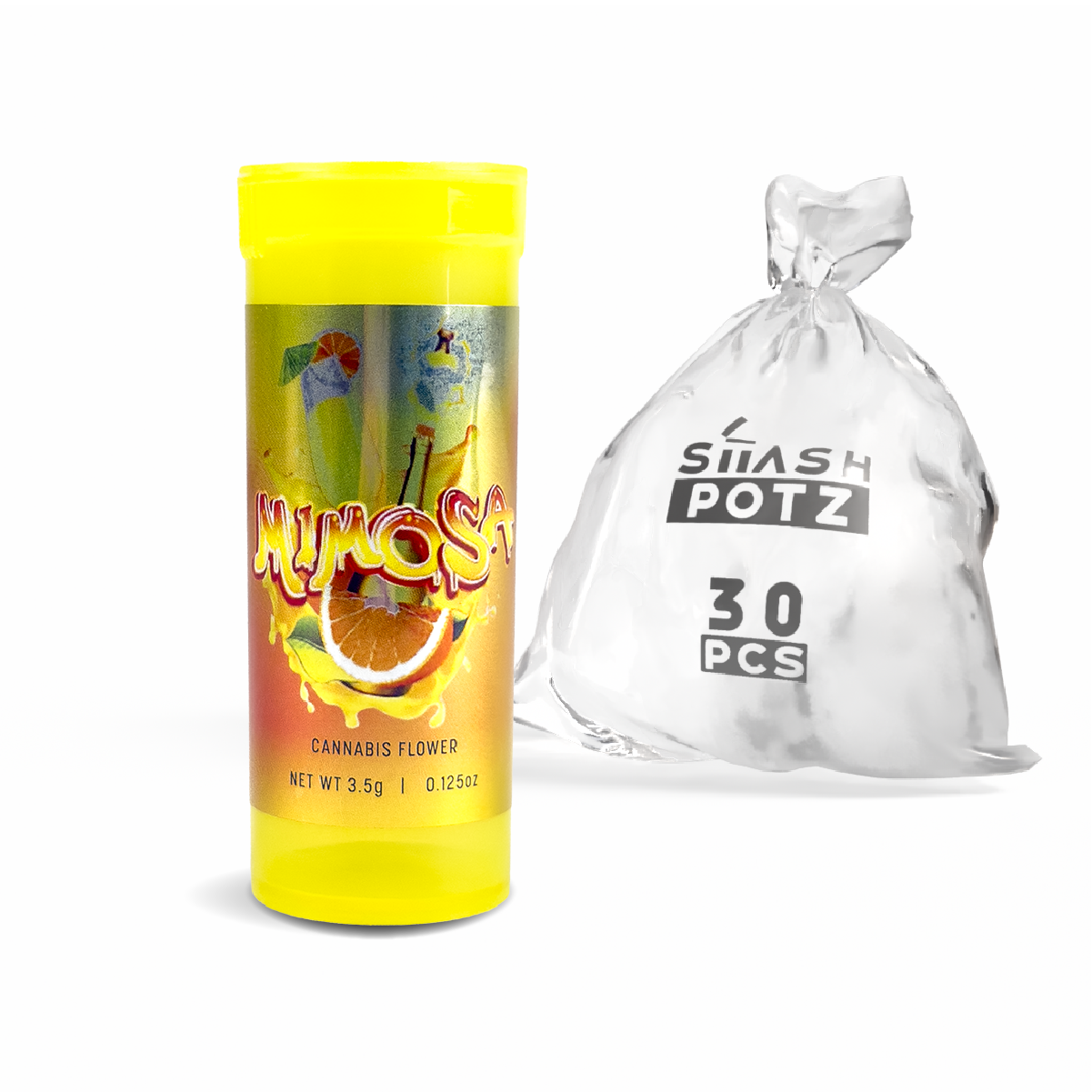 Stash Potz Labelled: Yellow Pot - Mimosa (30 Pack)