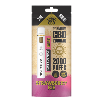 Aztec CBD Premium CBD Pod System 2000mg 2ml - Strawberry Ice