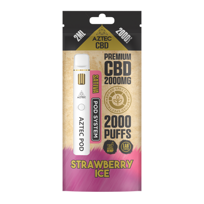Aztec CBD Premium CBD Pod System 2000mg 2ml - Strawberry Ice