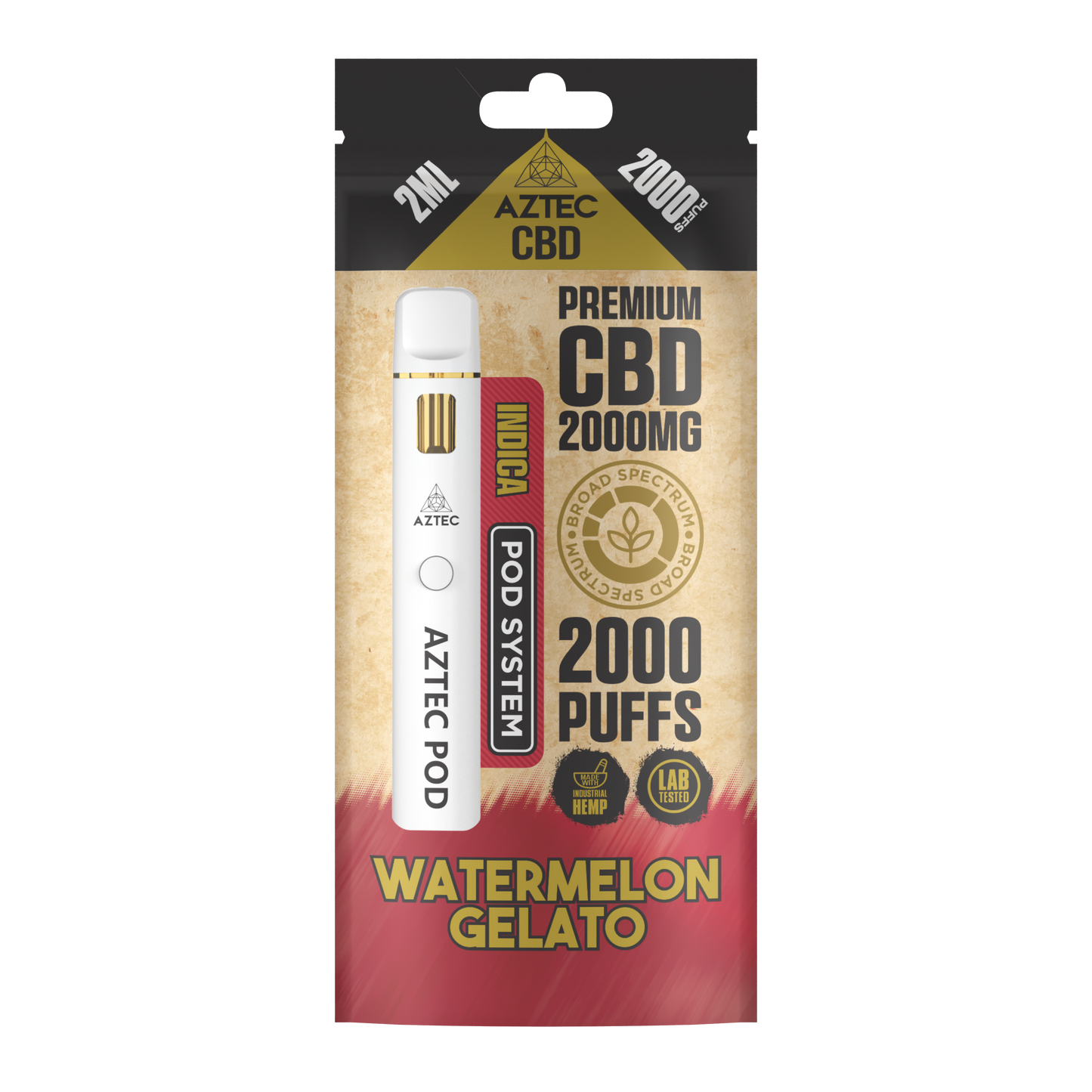 Aztec CBD Premium CBD Pod System 2000mg 2ml - Watermelon Gelato