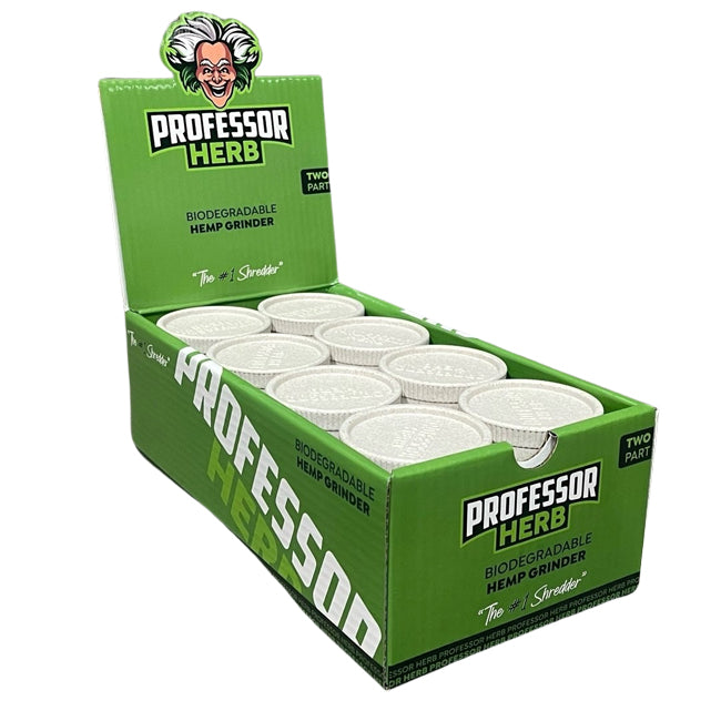 Professor Herb Biodegradable Hemp Shredder Grinder (2 Part) - White