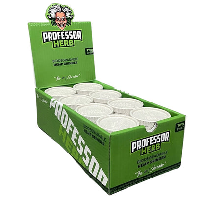 Professor Herb Biodegradable Hemp Shredder Grinder (2 Part) - White