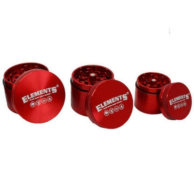 Elements 4-Part Metal Grinder - Red