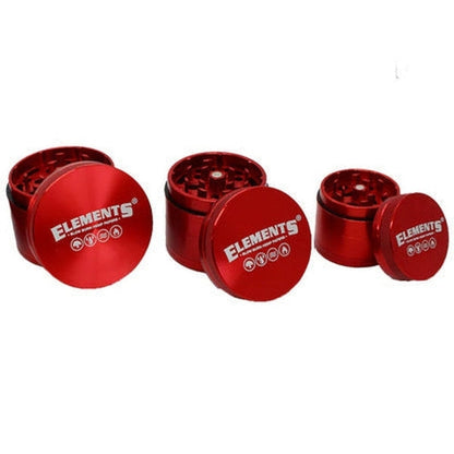 Elements 4-Part Metal Grinder - Red-Elements-Blazed Wholesale