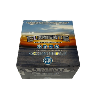 Elements Connoisseur Ultra Thin Rice Rolling Papers & Tips - Blue
