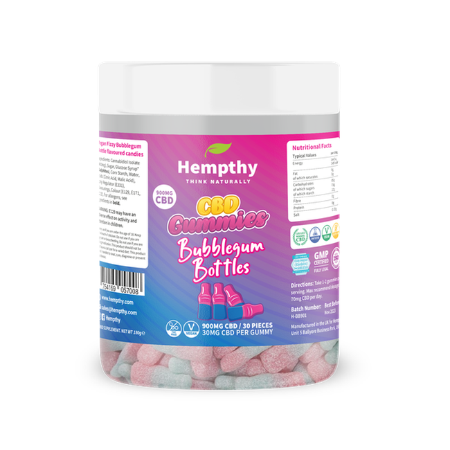 Hempthy CBD Gummy Bubblegum Bottles 900mg-Hempthy-Blazed Wholesale