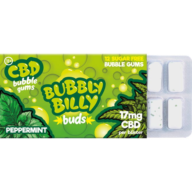 Multitrance Bubbly Billy CBD Peppermint Bubblegums 17mg-Multitrance-Blazed Wholesale