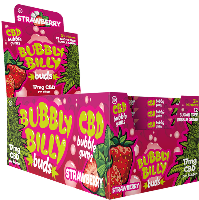 Multitrance Bubbly Billy CBD Strawberry Bubblegums 17mg-Multitrance-Blazed Wholesale
