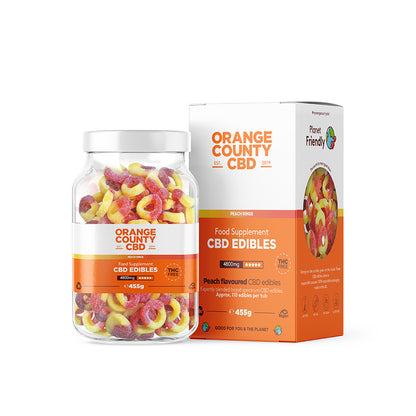 Orange County CBD Gummy Peach Rings Large Tub