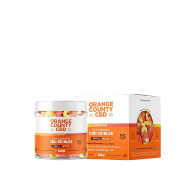 Orange County CBD Gummy Peach Rings Small Tub