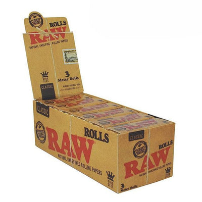 RAW 3m Roll Rolling Papers: Classic - 3m (12 Pack)