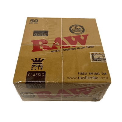 RAW Classic King Size Slim Rolling Papers (Full Box)