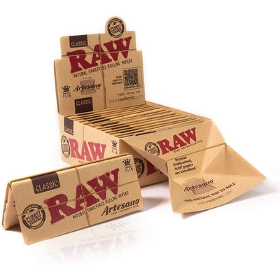 RAW King Size Artesano Classic Rolling Papers and Tips