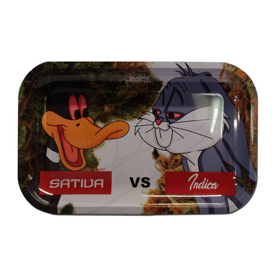 Smoke Arsenal Rolling Tray Medium - Sativa vs Indica