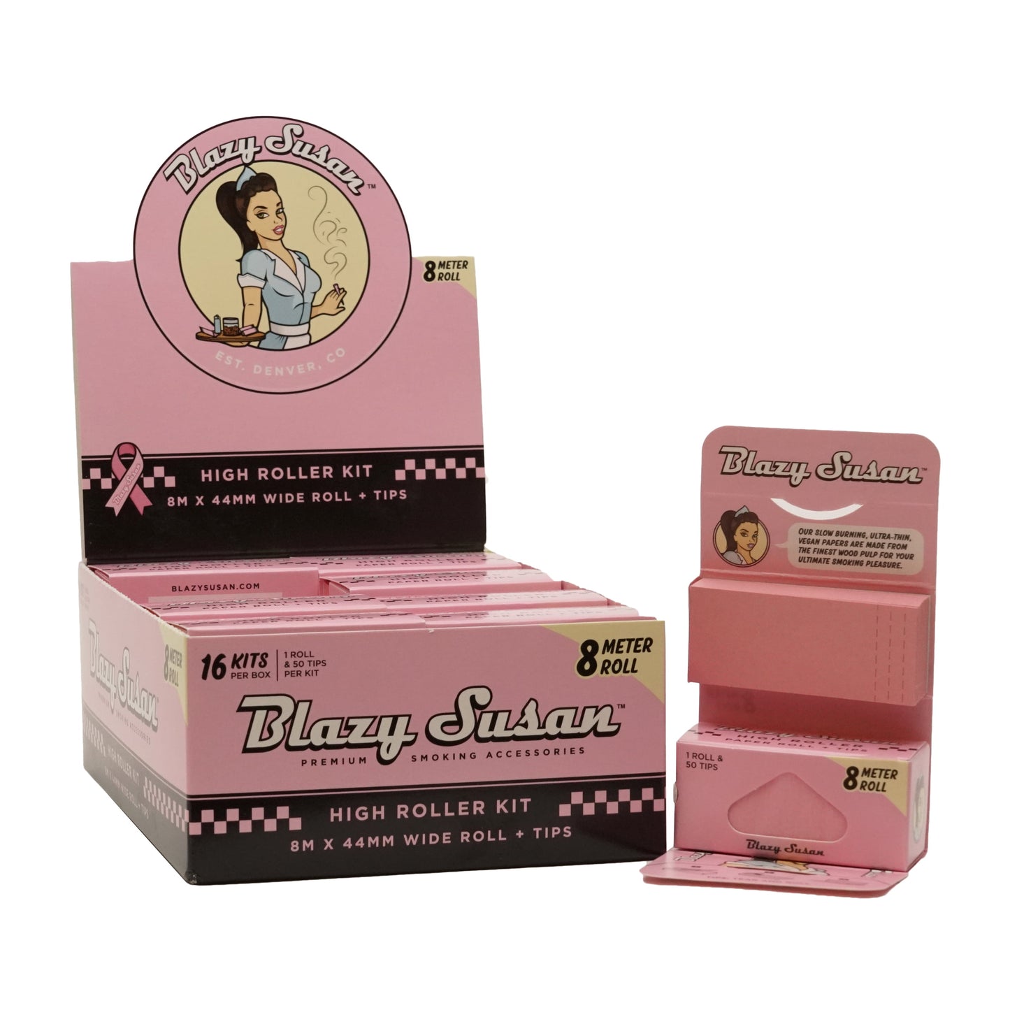 Blazy Susan Pink High Roller Kit (8m Roll & Tips)