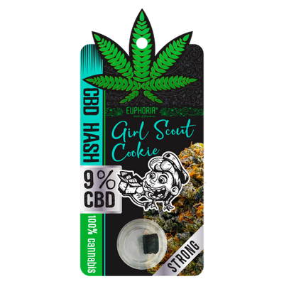 Euphoria CBD Hash 9%: Girl Scout Cookies - 1g (Single Piece)