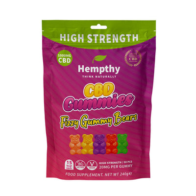 Hempthy CBD Fizzy Gummy Bears 1000mg