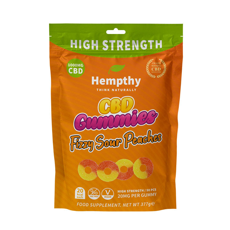 Hempthy CBD Fizzy Sour Peaches 1000mg-Hempthy-Blazed Wholesale