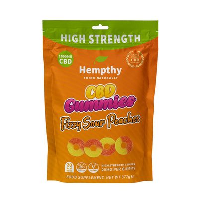 Hempthy CBD Fizzy Sour Peaches 1000mg