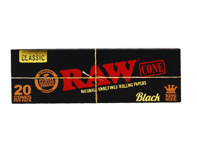 RAW Classic Black King Size Pre Rolled Cones (20 pcs)