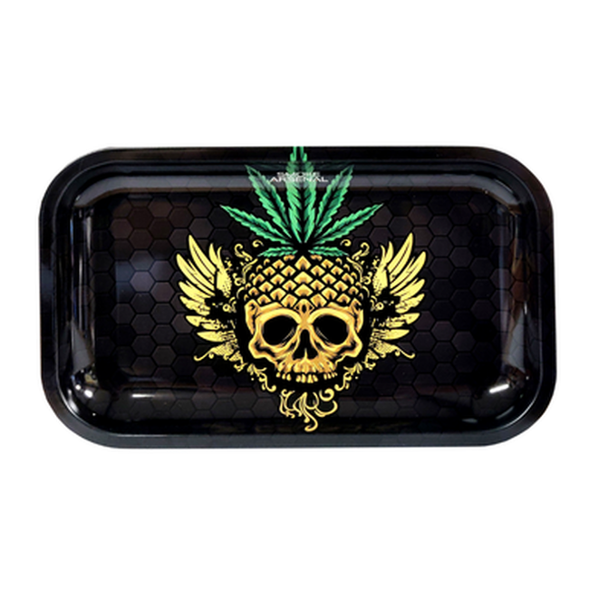 Smoke Arsenal Rolling Tray Medium - Blazed Skull-Smoke Arsenal-Blazed Wholesale